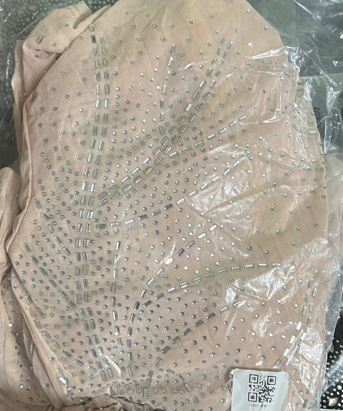 Winter Crystal Dress (Beige-Nude)