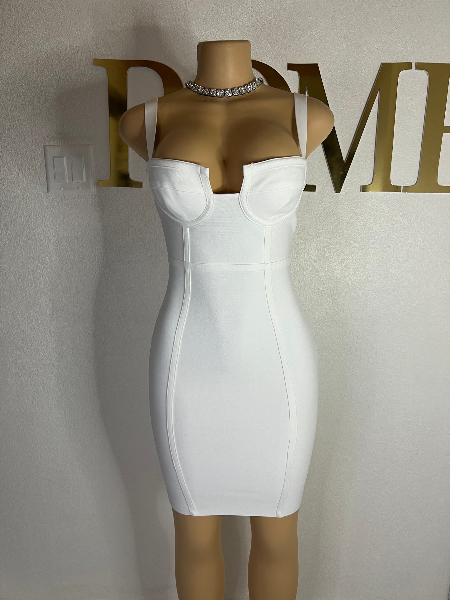 Tiffany Bodycon Dress (White)