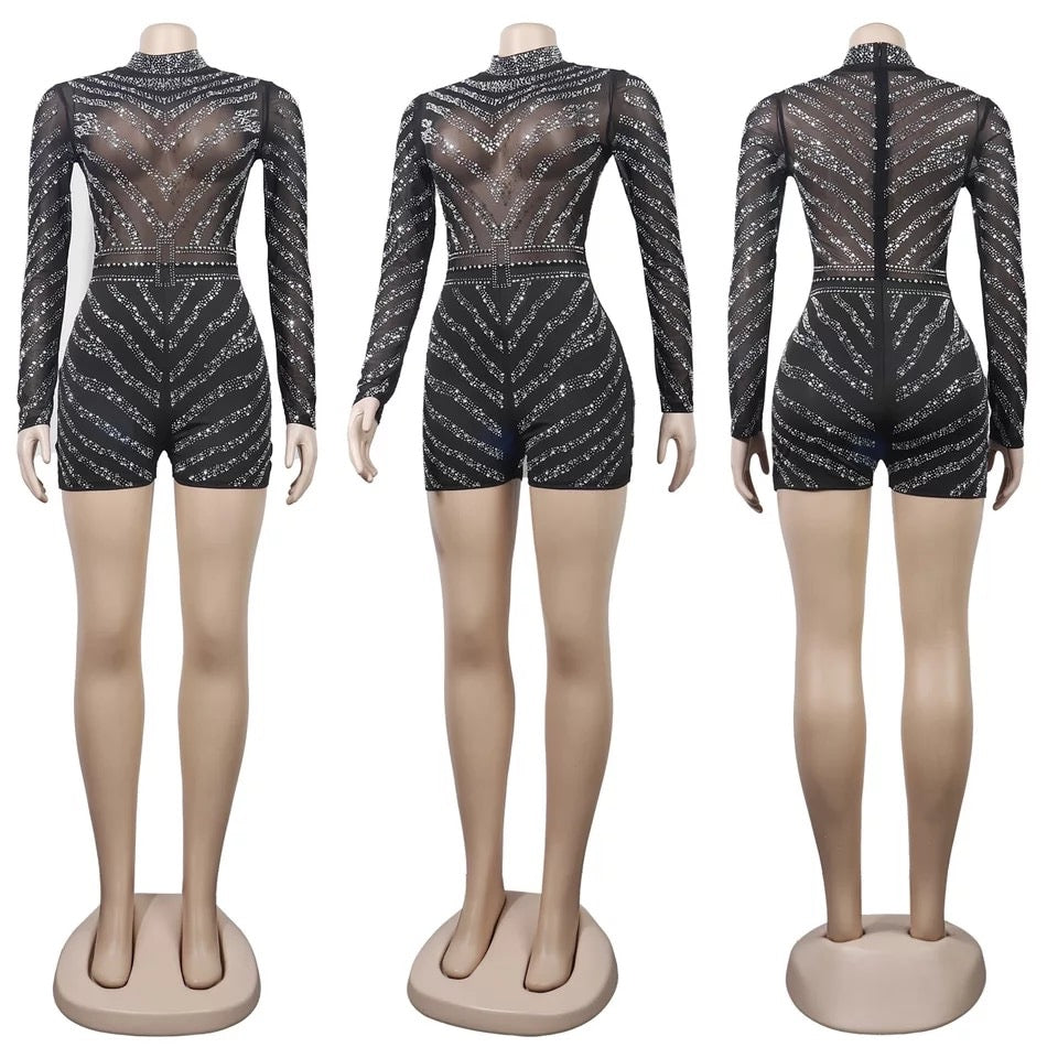 Eden Crystal Romper (Black)