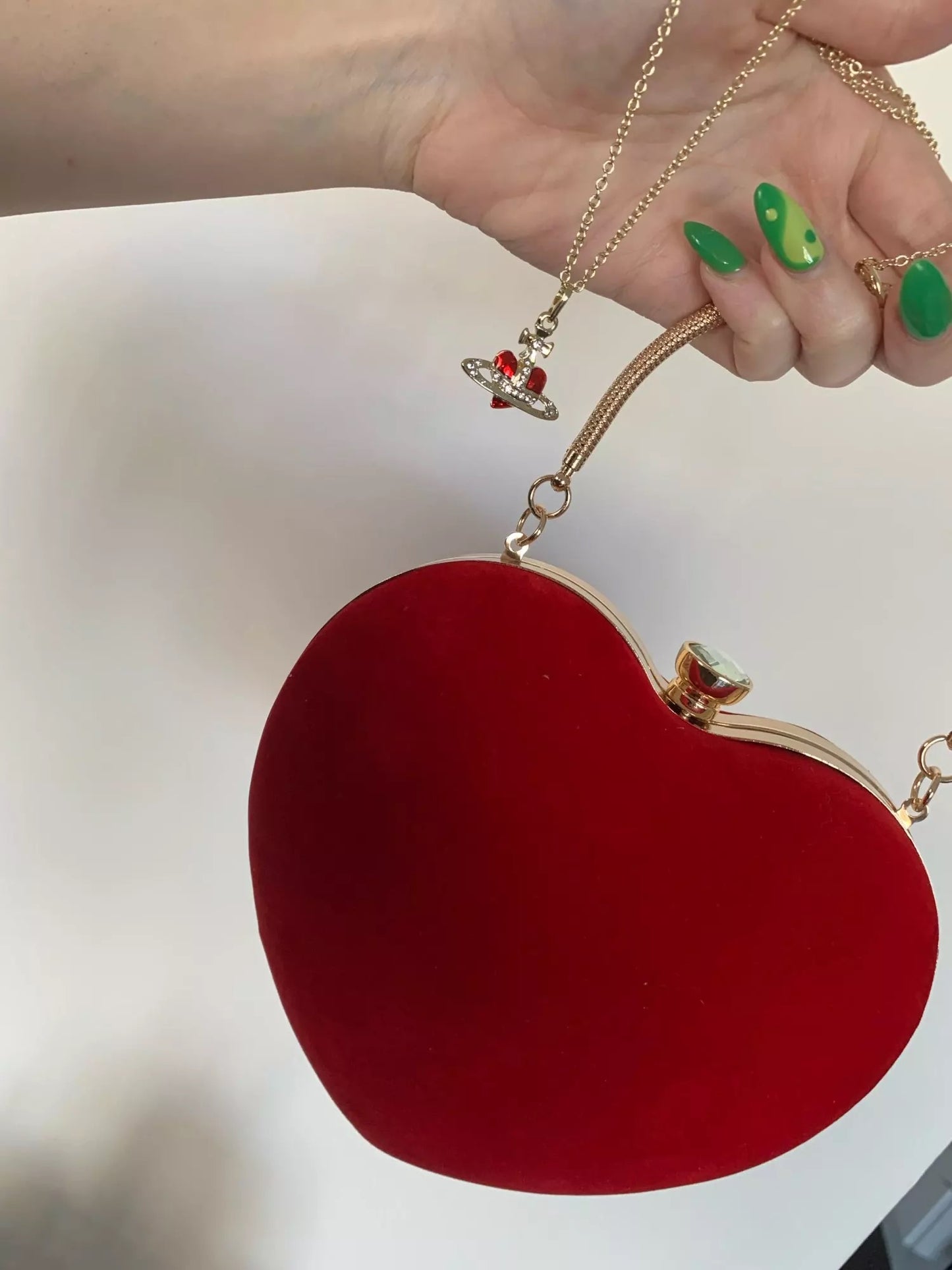 Suede Heart Bag (Red)
