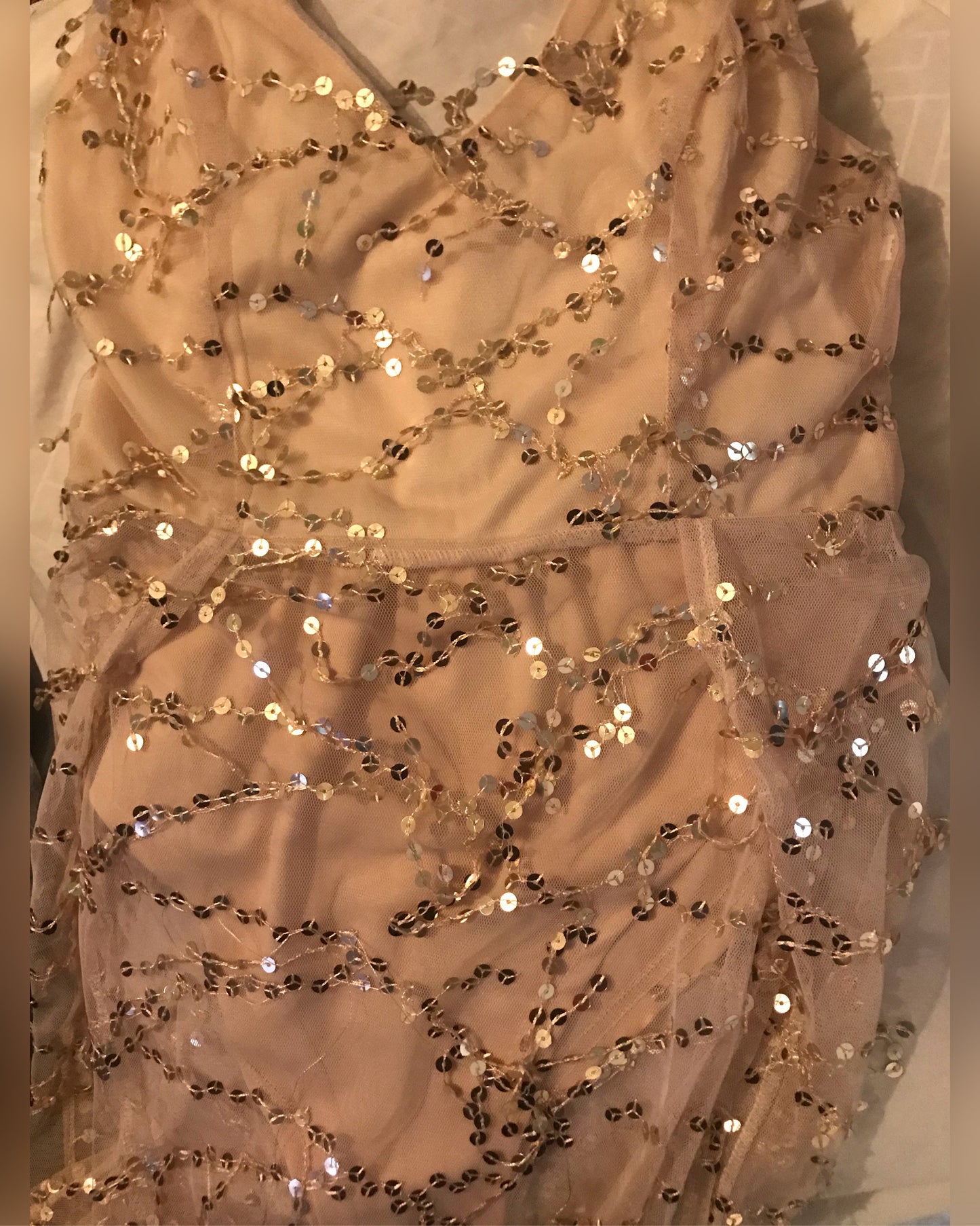 Eva High Split Dress (Nude)