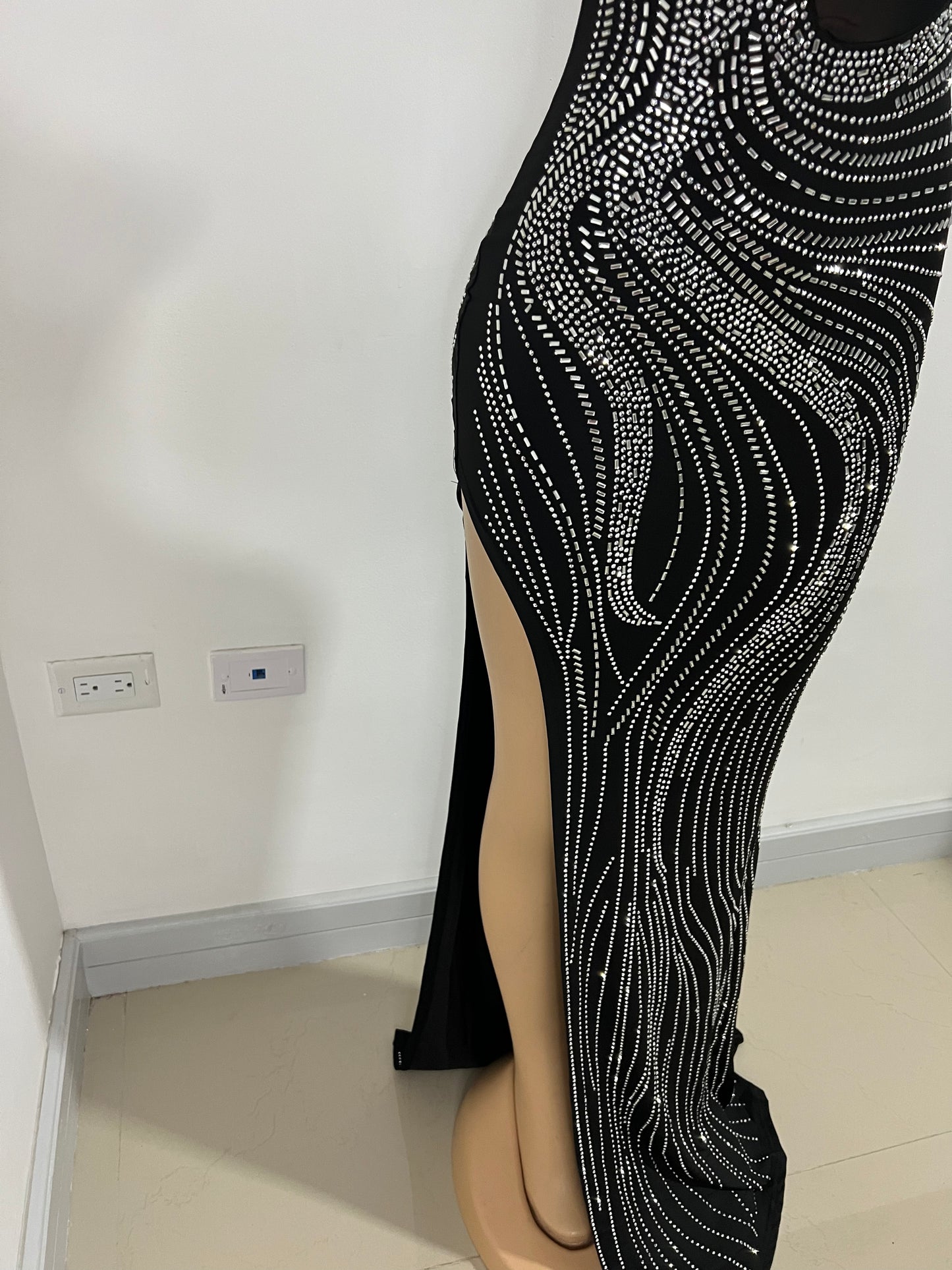 Astrid Crystal Dress (Black)