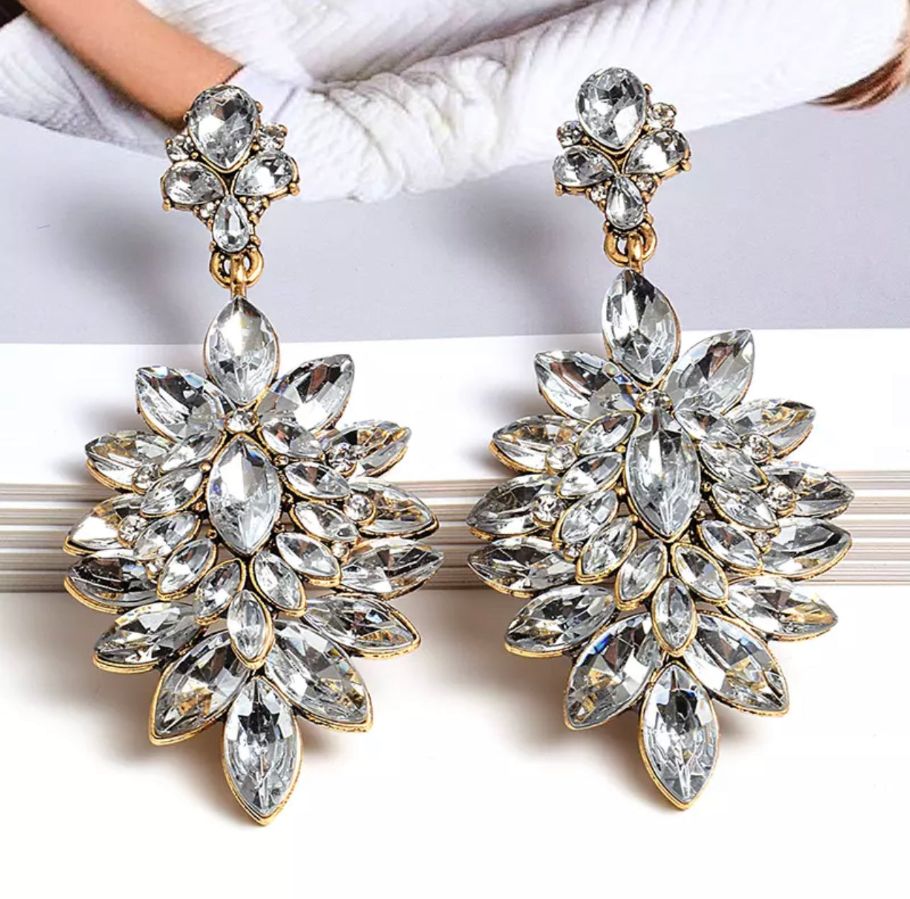 Flower Burst Crystal Earrings