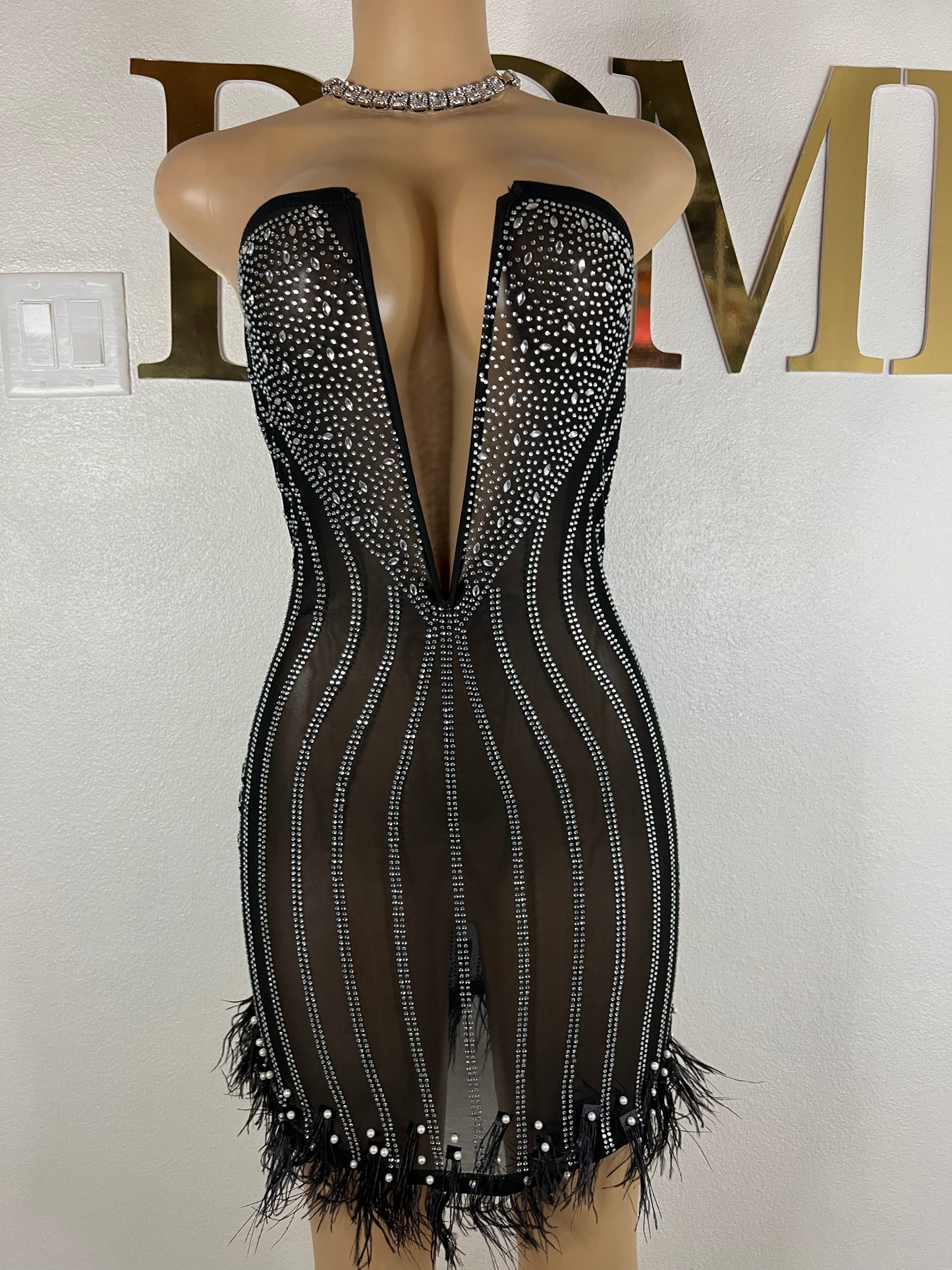 Elle Crystal Dress (Black)