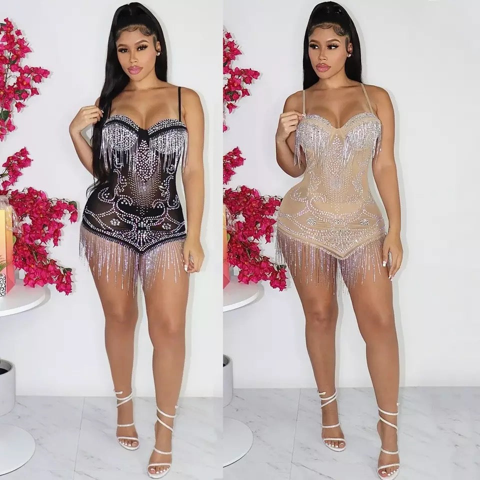 Lola Crystal Dress (Black)