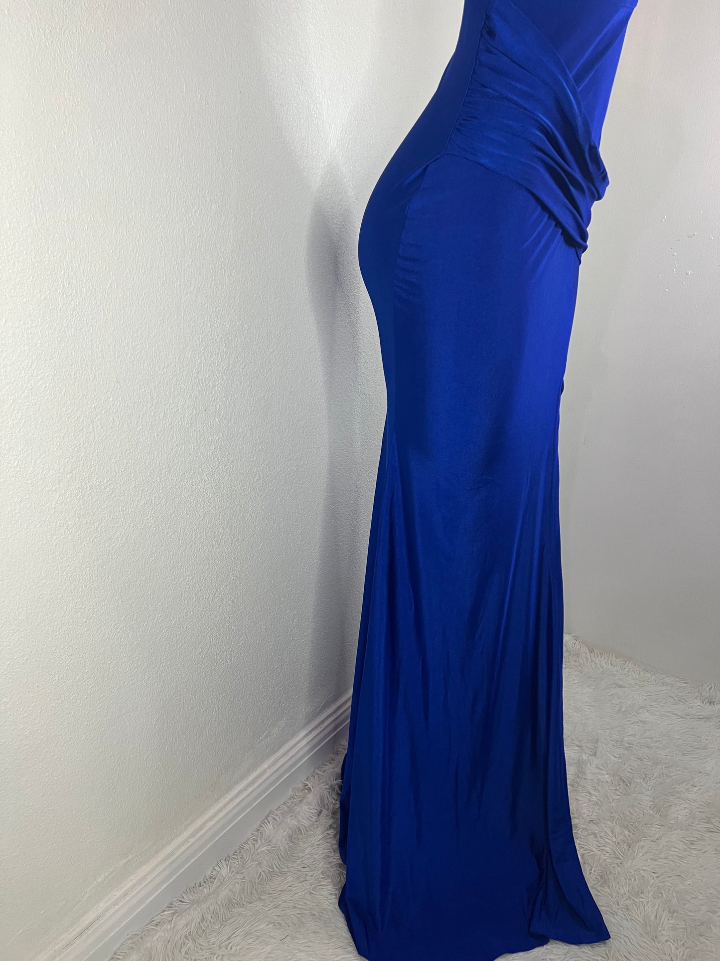 Kerry One Shoulder Dress (Blue)