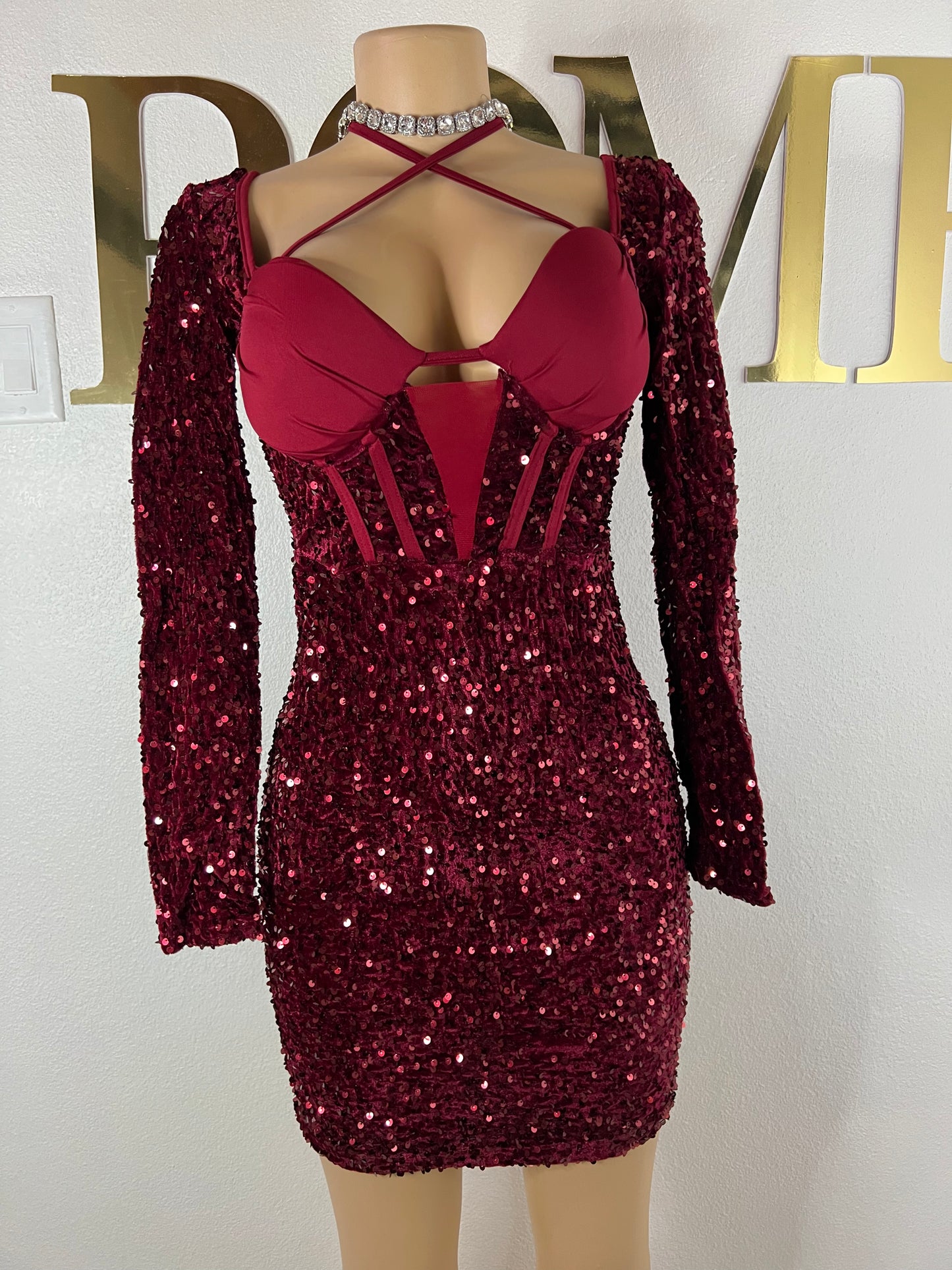 Sofia Dress (Burgundy)
