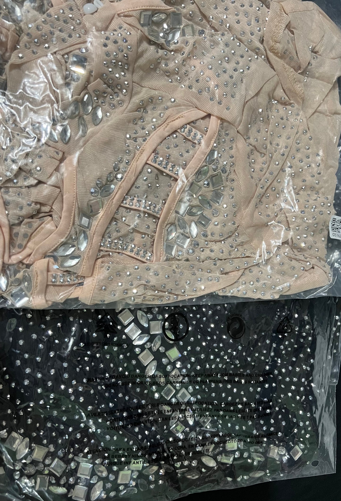 Skylar Crystal Dress (Nude)