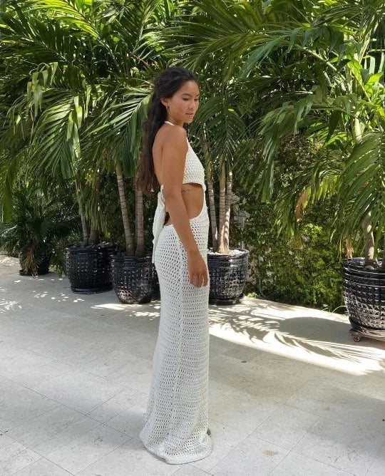 Maldives Crochet Dress (Cream)