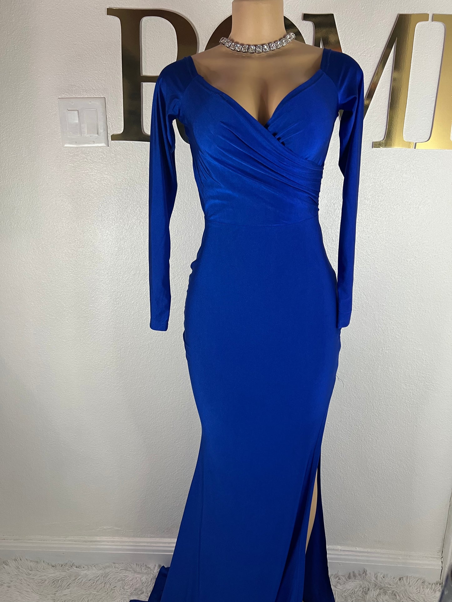 Kerry Long Sleeve Dress (Blue)