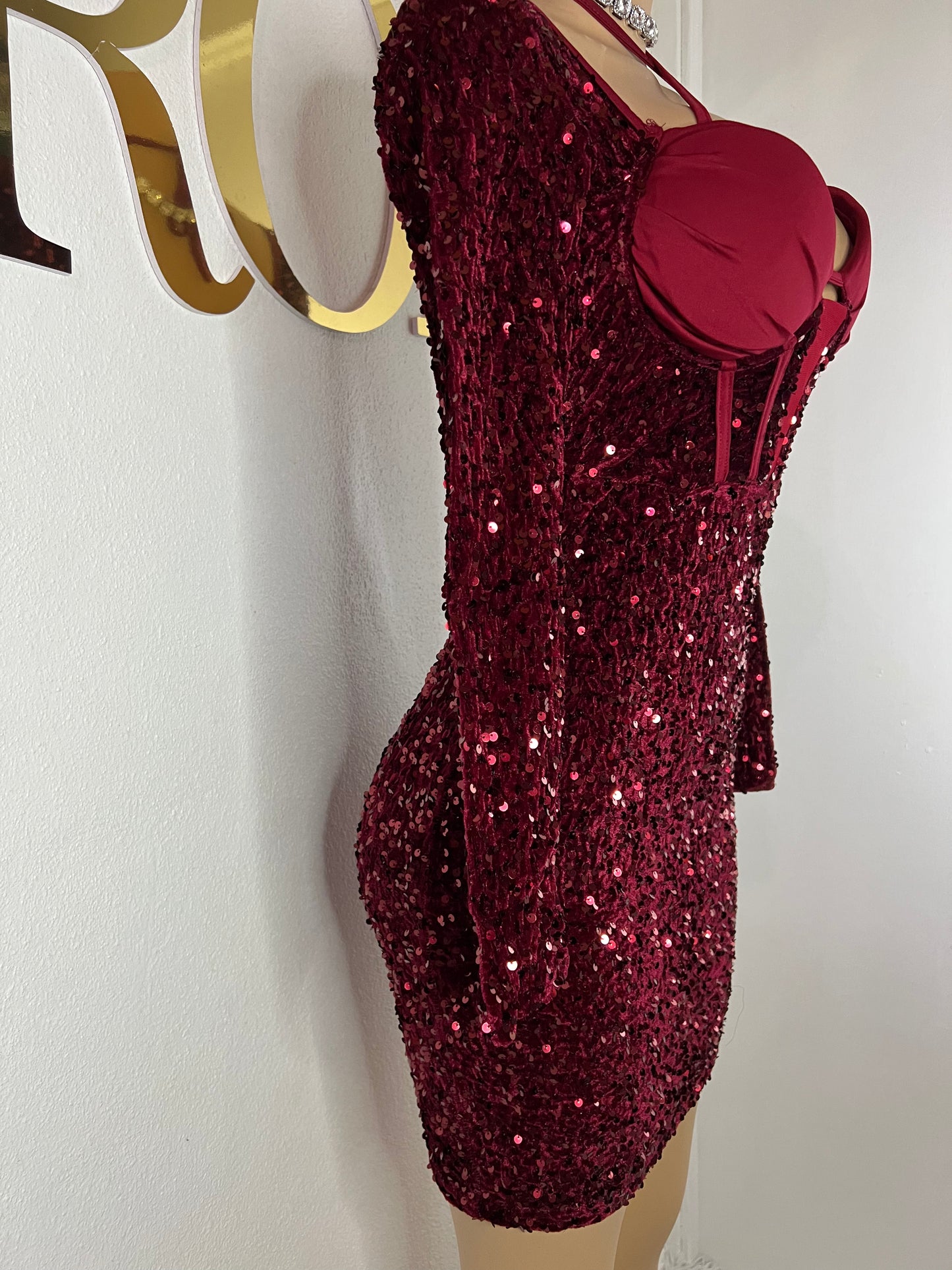 Sofia Dress (Burgundy)
