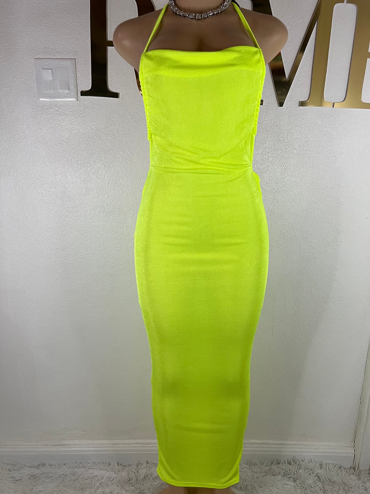 Carey Vibe Dress (Lime Green)