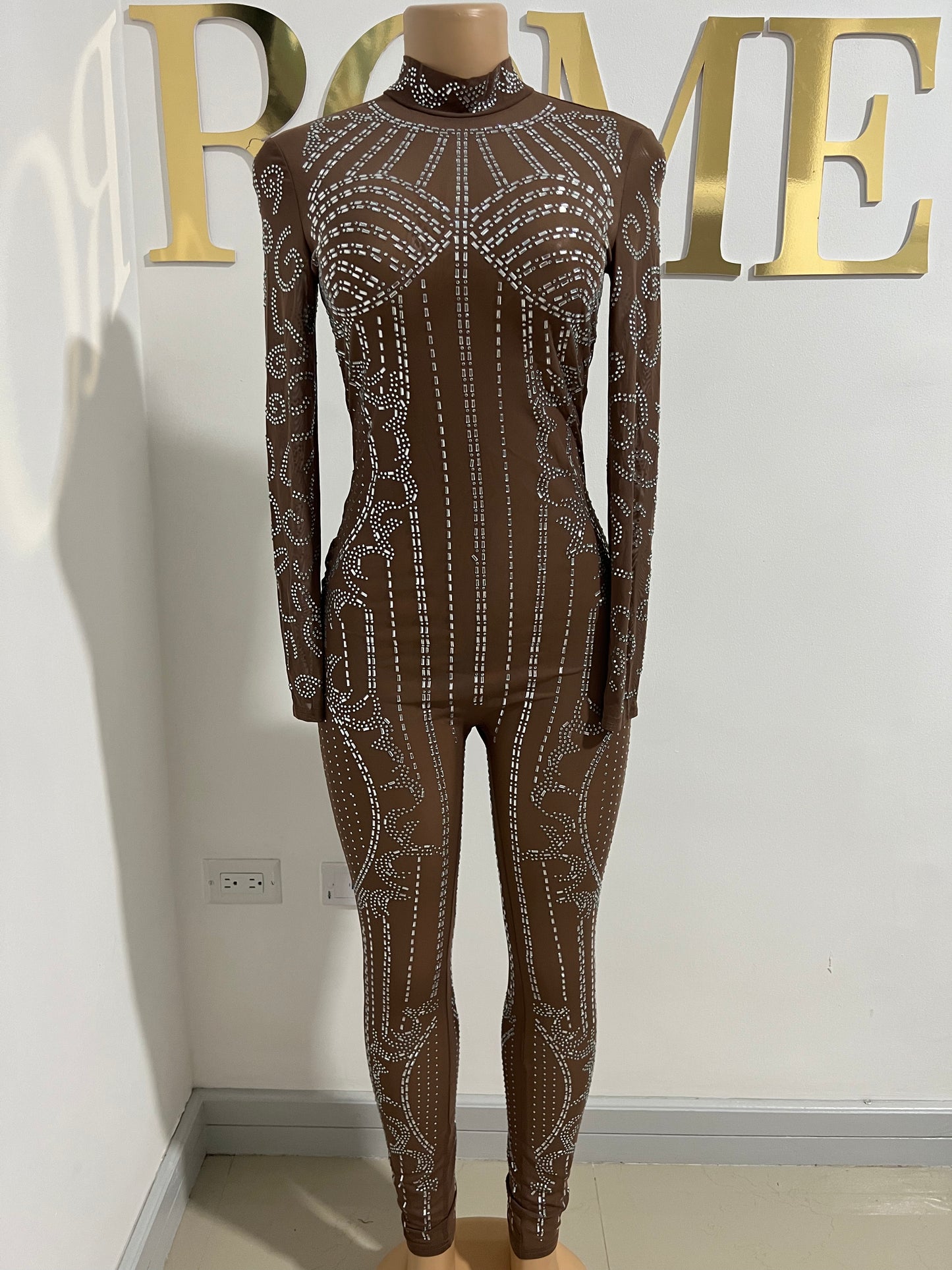 Rumi Sparkle Jumpsuit (Brown)