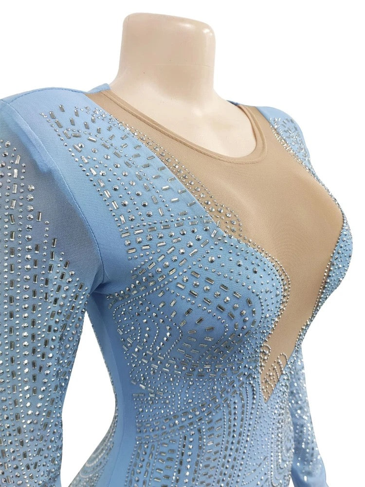 Julia Crystal Dress (Blue)