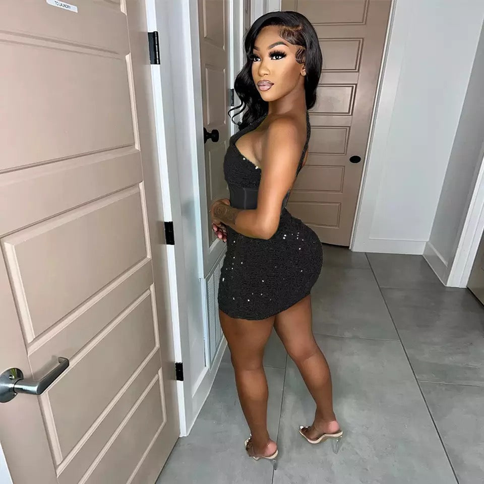 Ciara Sequin Dress (Black)