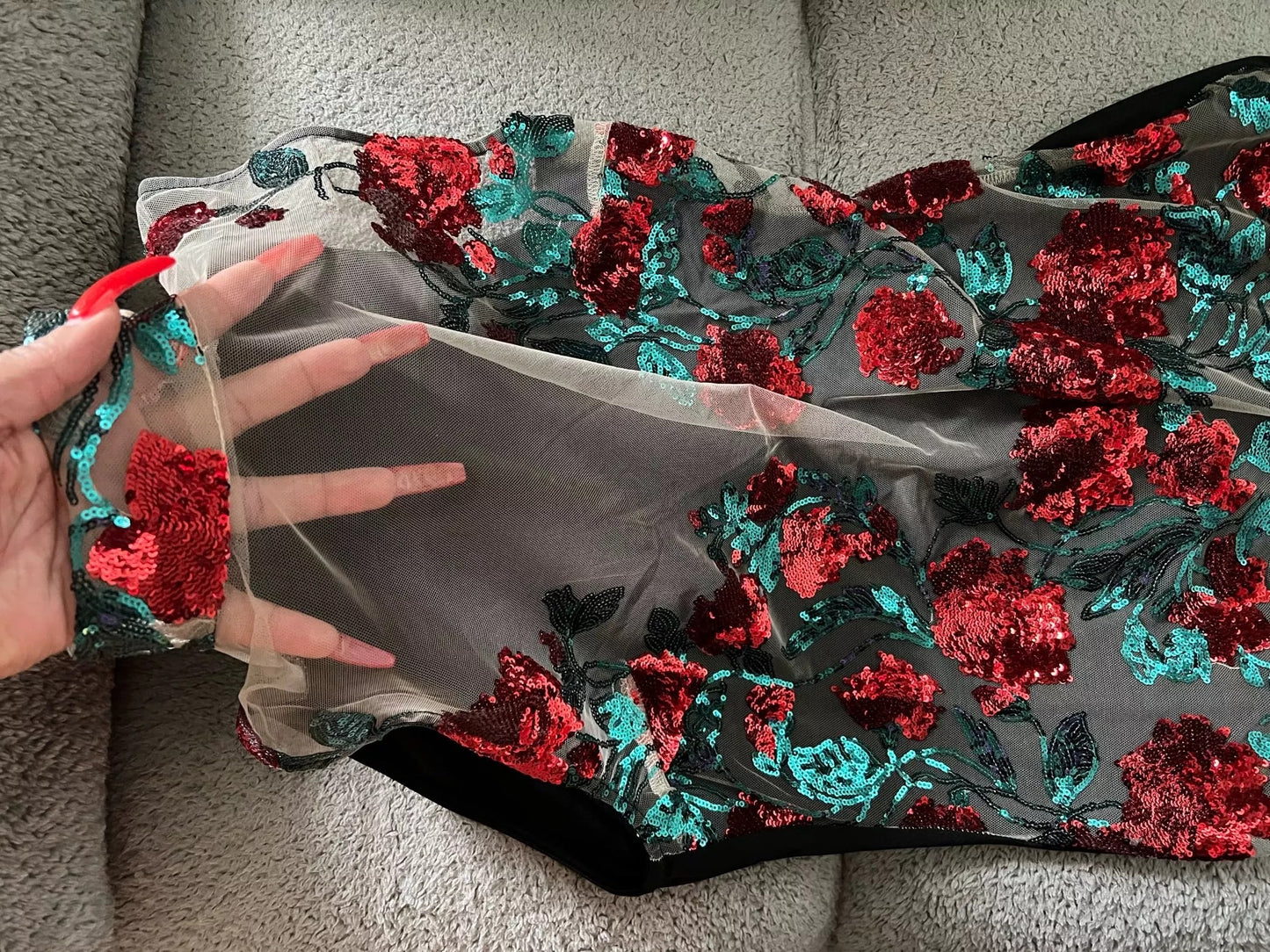 Jade Bloom Dress (Red)