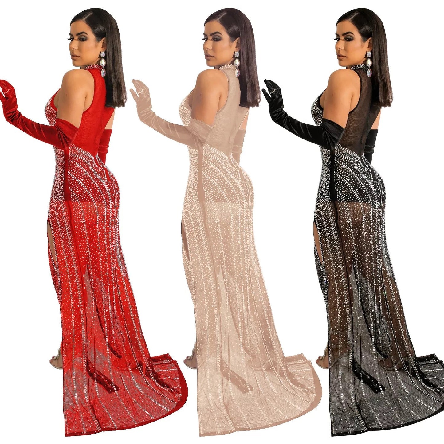 Athena Crystal Dress (Nude)