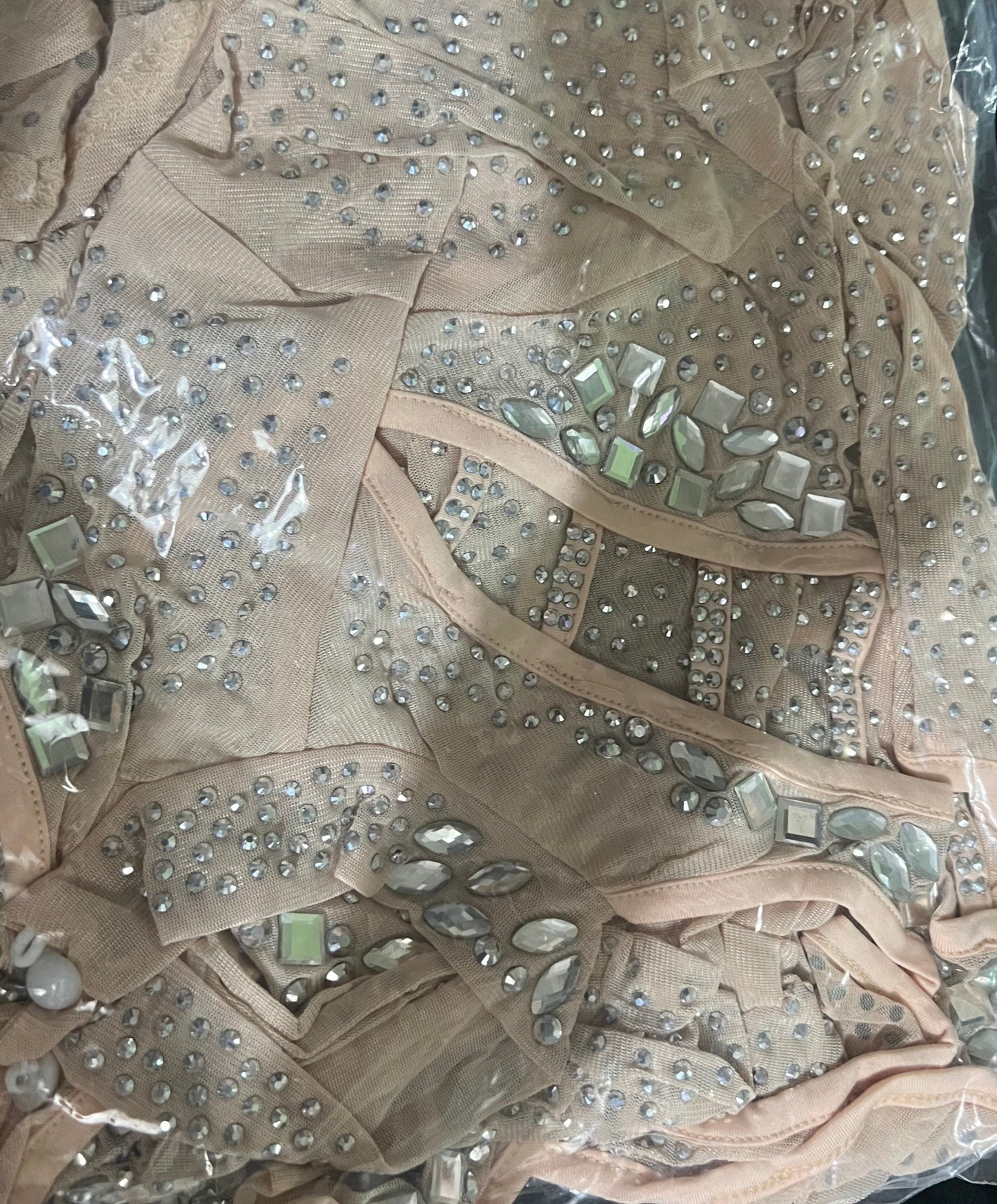 Skylar Crystal Dress (Nude)