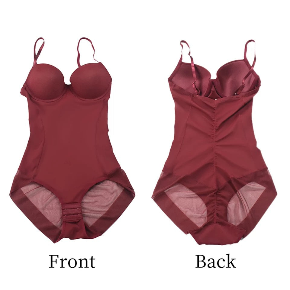 Shapewear Lingerie Bodysuit (Burgundy)