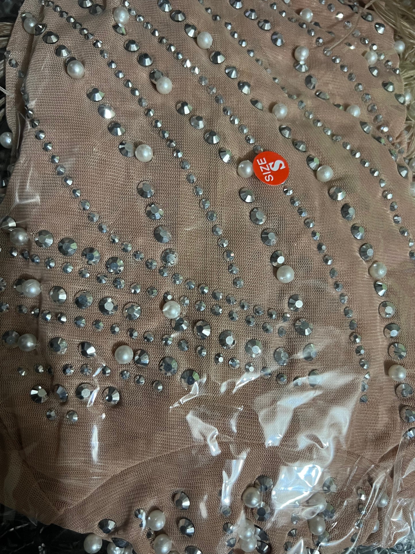 Ellie Feather Dress (Nude)