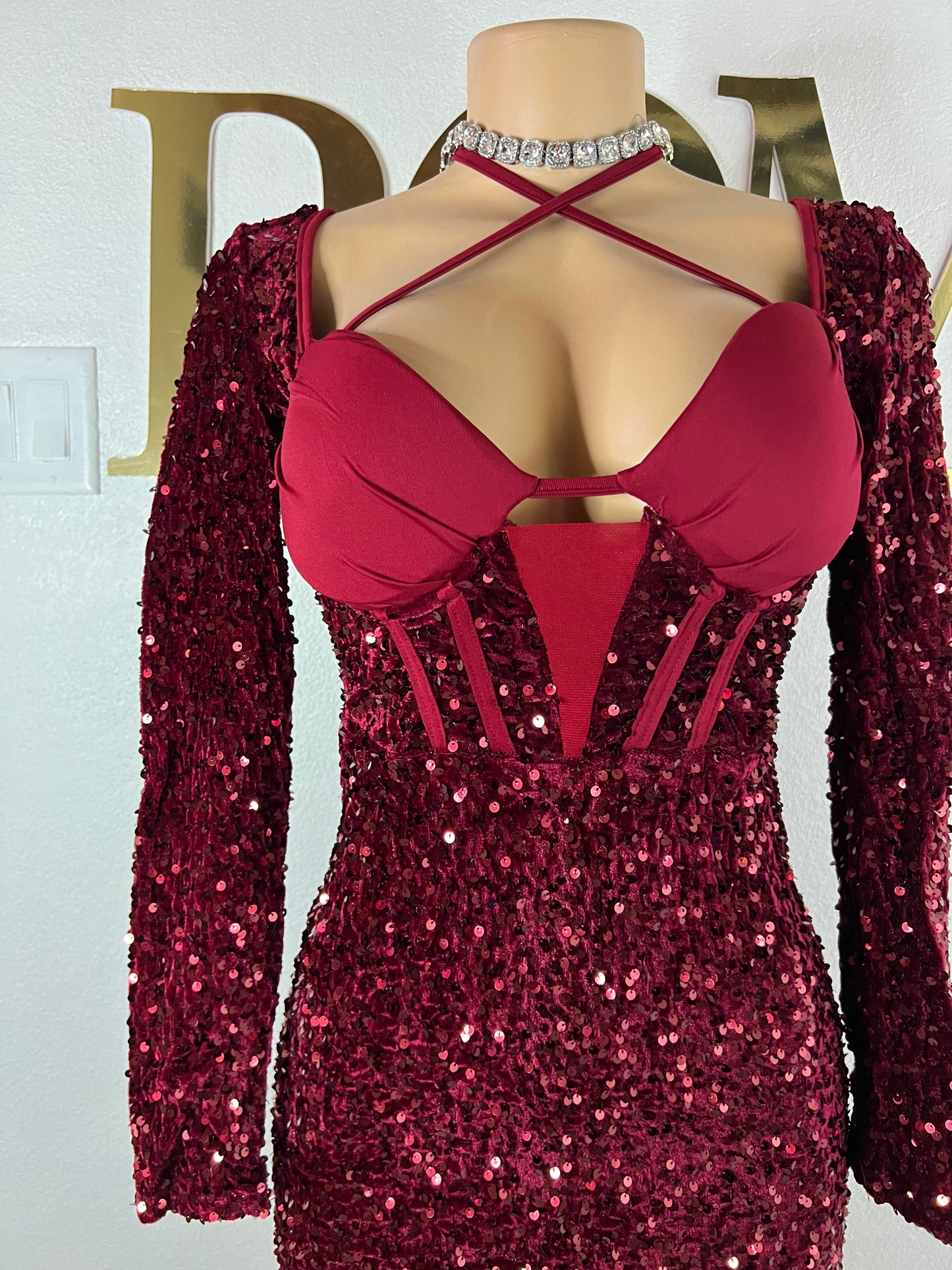 Sofia Dress (Burgundy)