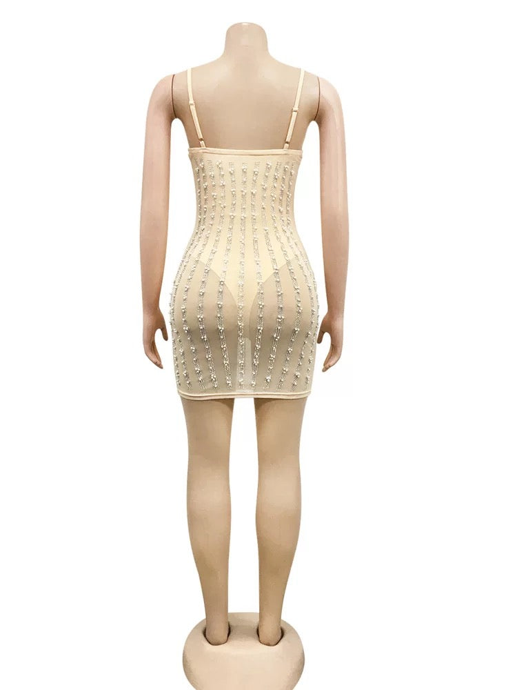Bella Pearl Dress (Nude)