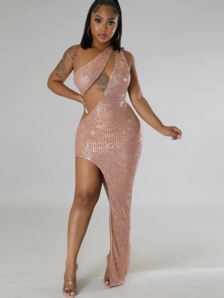 Emma Long Dress (Nude)