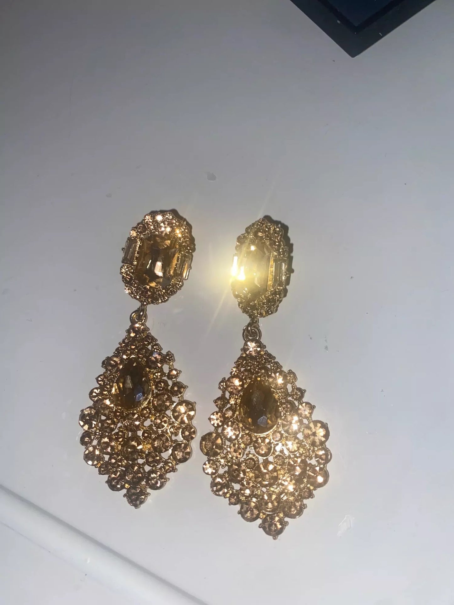 Carey Crystal Earrings (Gold)