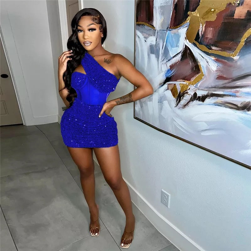Ciara Sequin Dress (Blue)