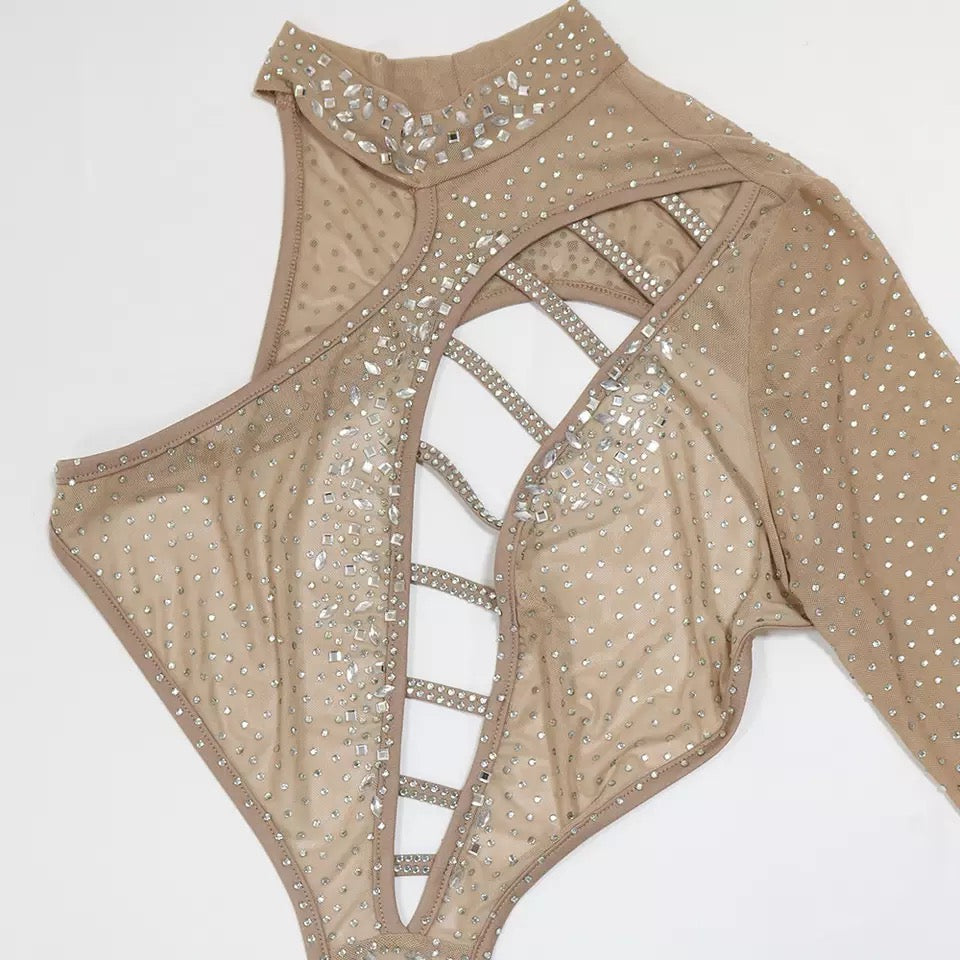 Skylar Crystal Dress (Nude)