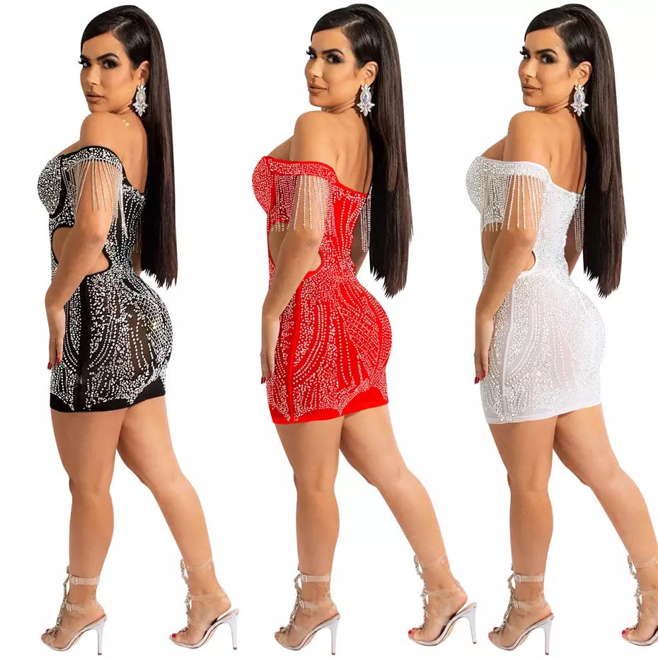 Nicky Crystal Dress (Red)