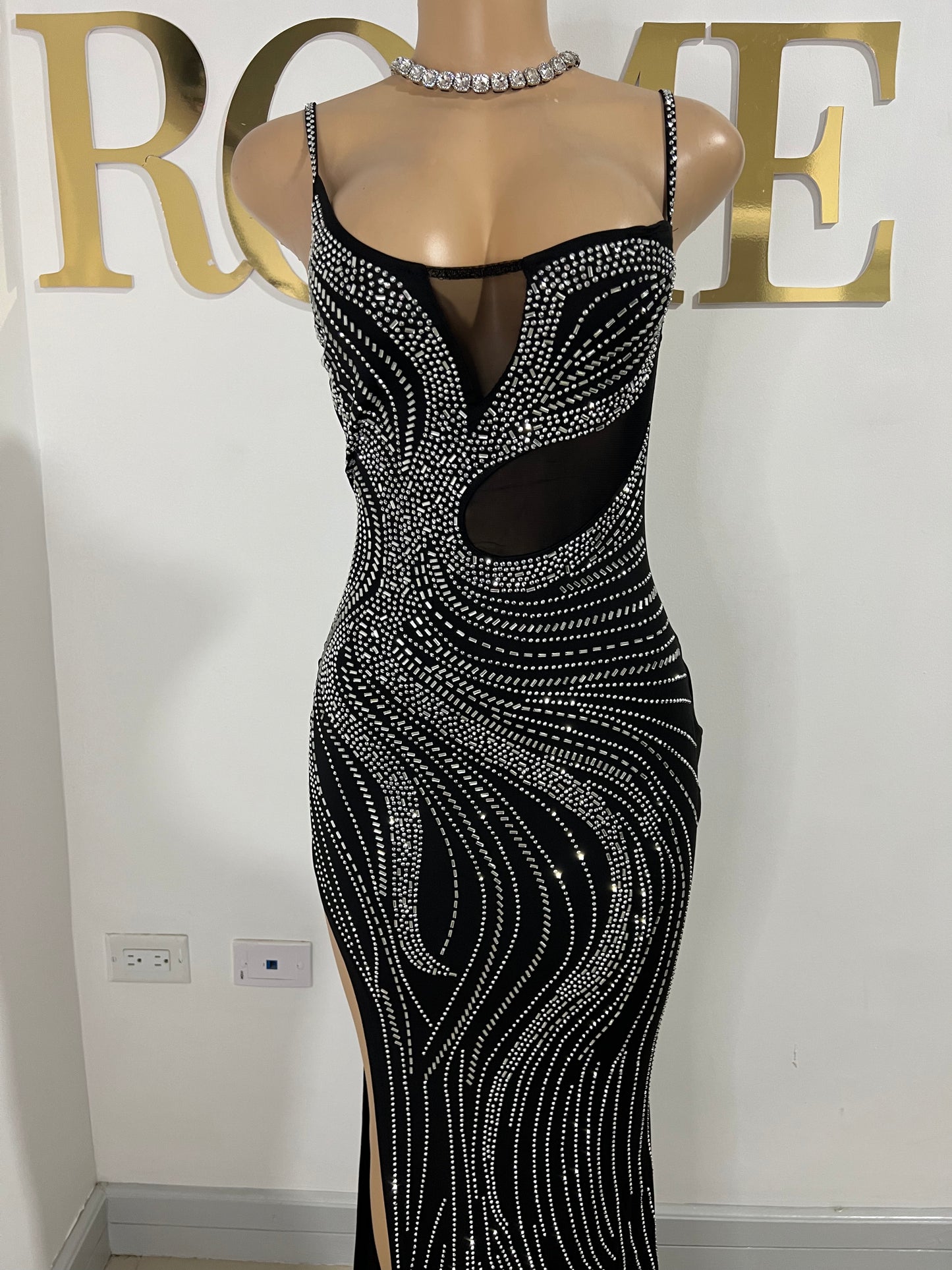 Astrid Crystal Dress (Black)