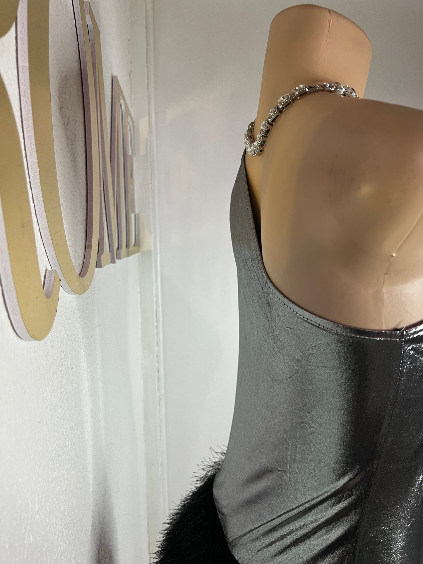 Iris Fringe Mini Dress (Grey)