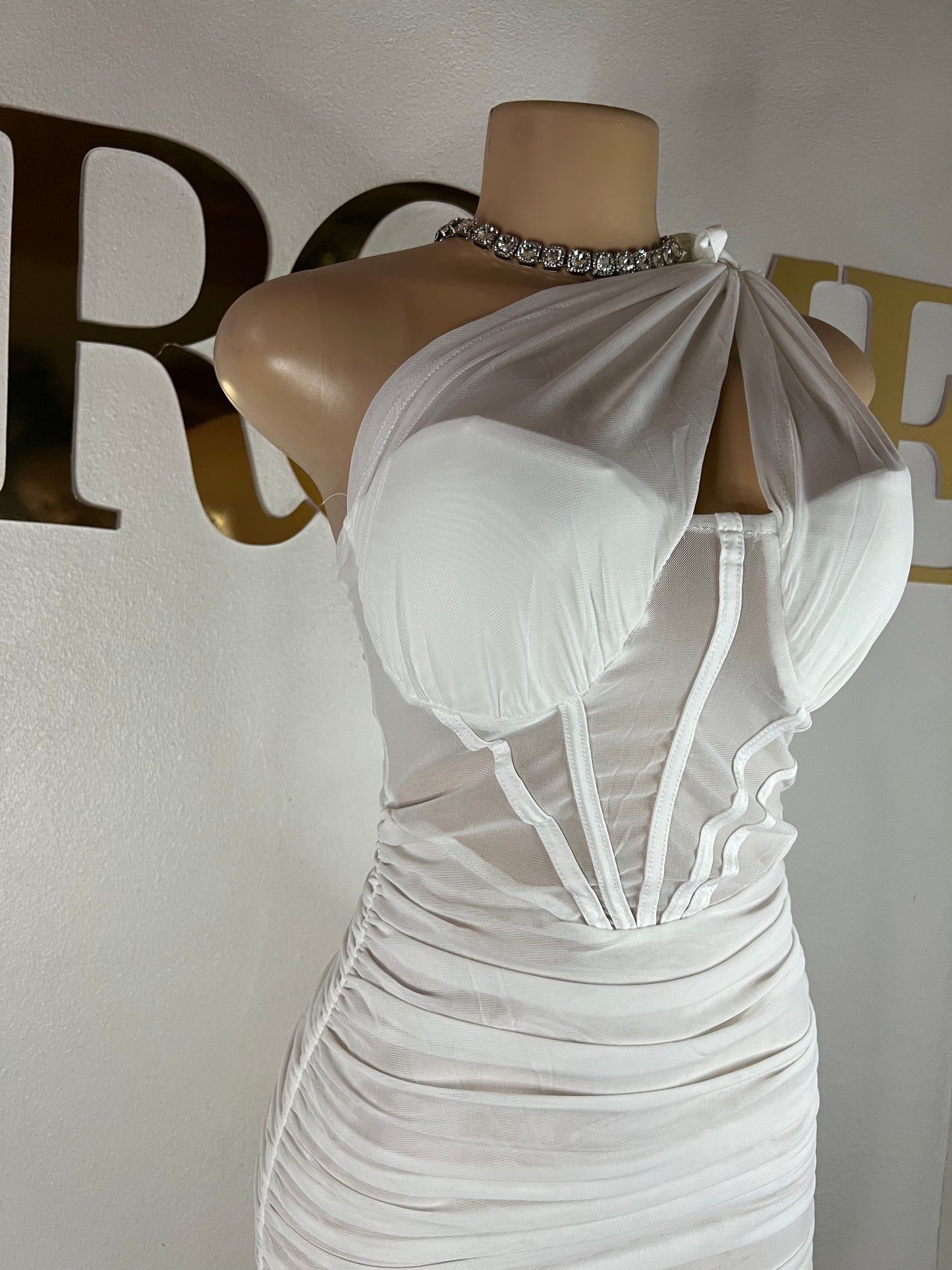 Ciara Sheer Dress (White)