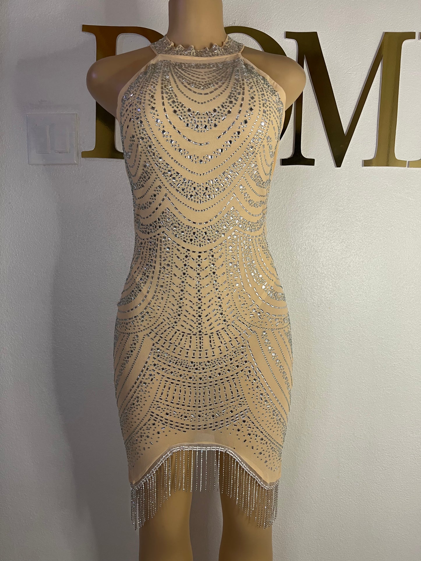 Jessica Crystal Dress (Nude)