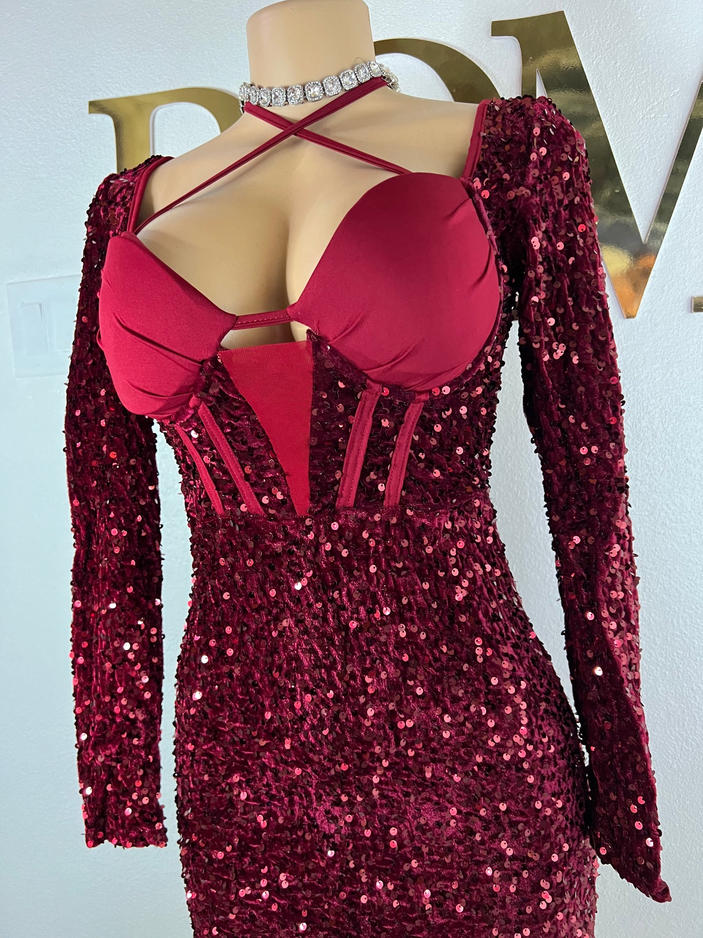 Sofia Dress (Burgundy)