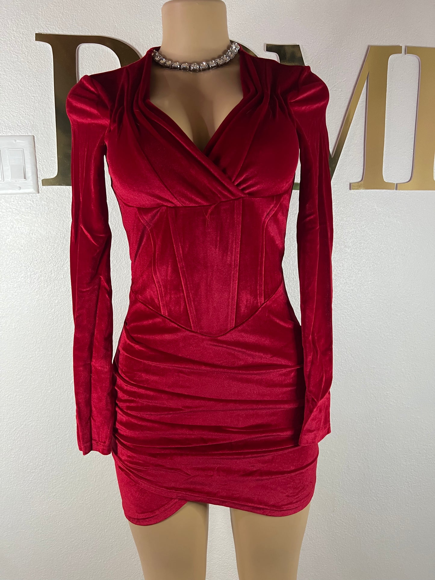 Adele Sweetheart Dress (Red)