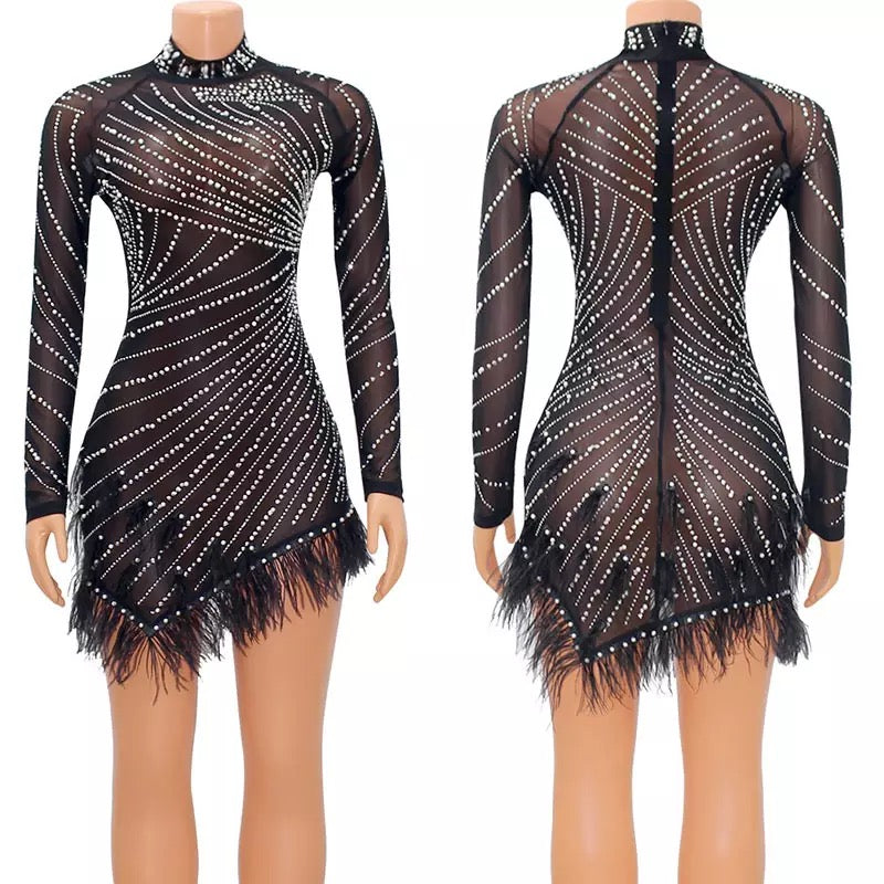 Ellie Feather Dress (White)