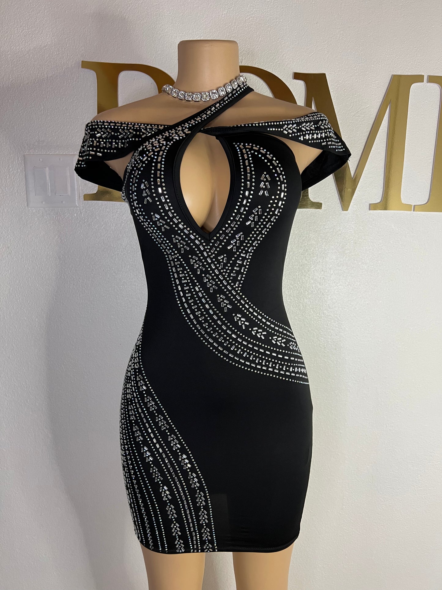 Ariel Colorful Crystal Dress (Black)