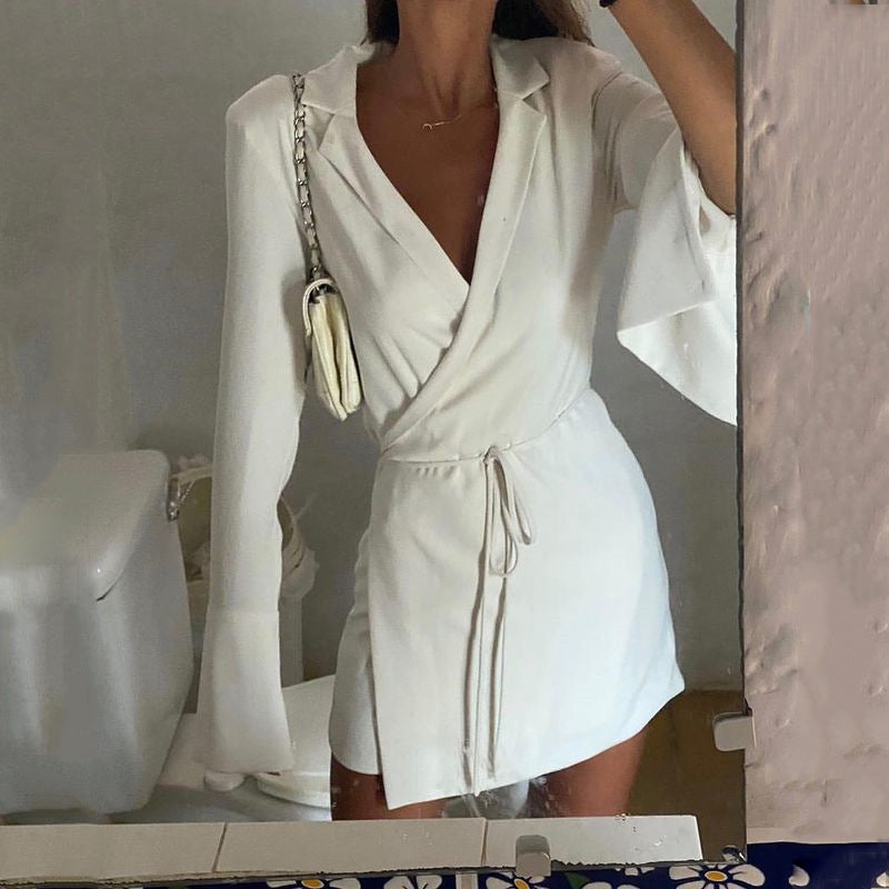 Croix Wrap Dress (White)