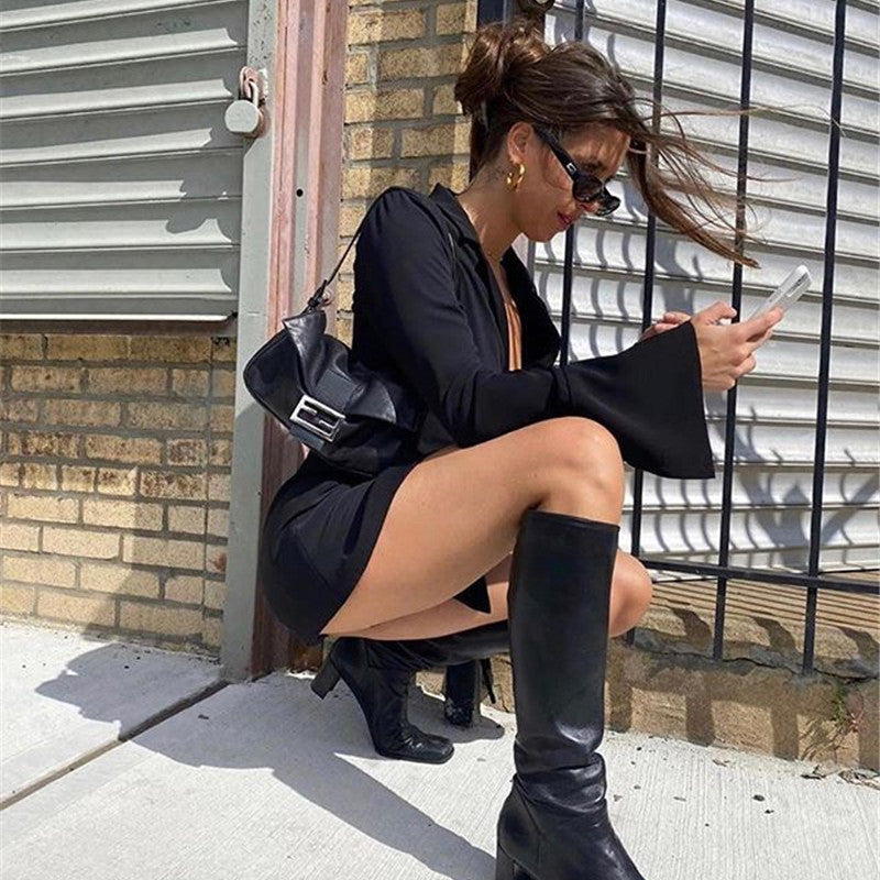 Croix Wrap Dress (Black)