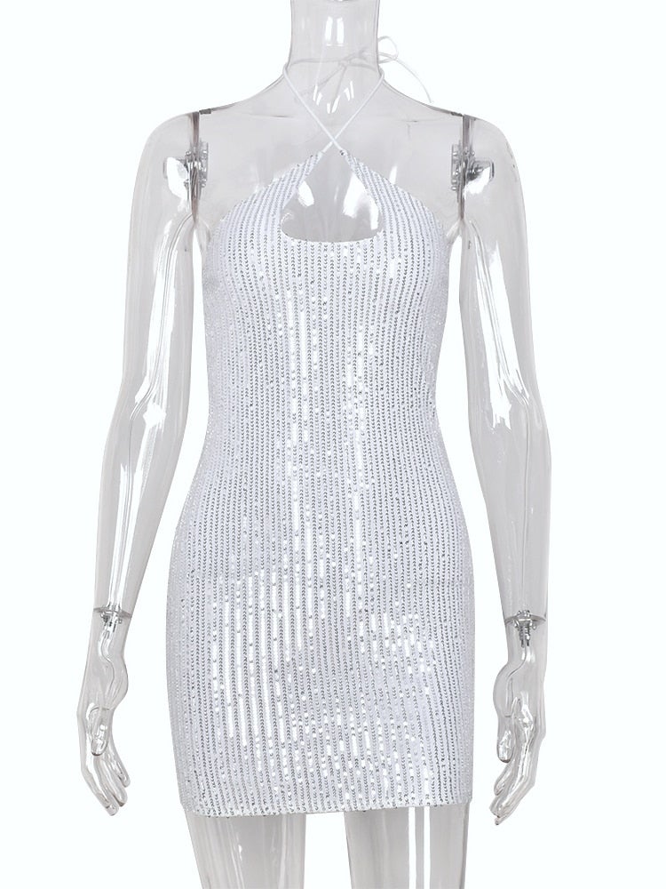 Fleur Dress (White/Silver)