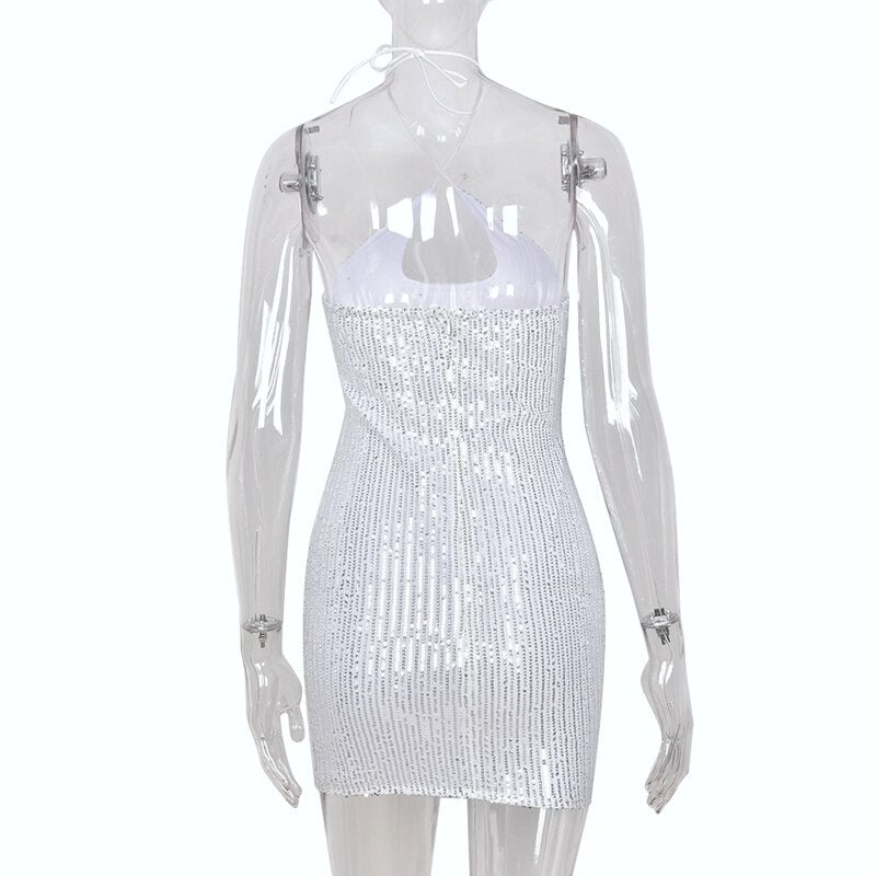 Fleur Dress (White/Silver)