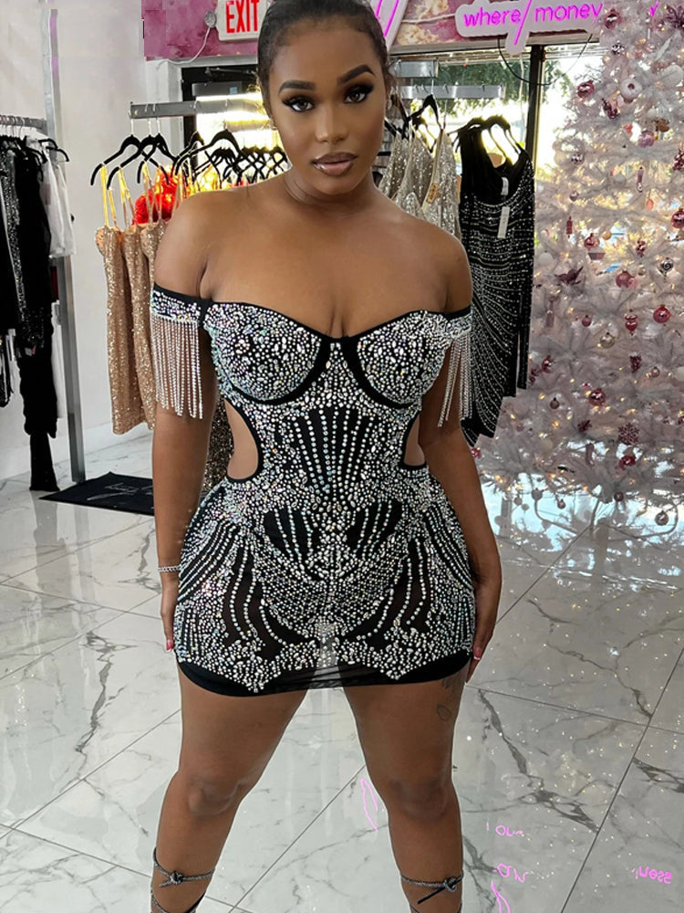 Nicky Crystal Dress (Red)