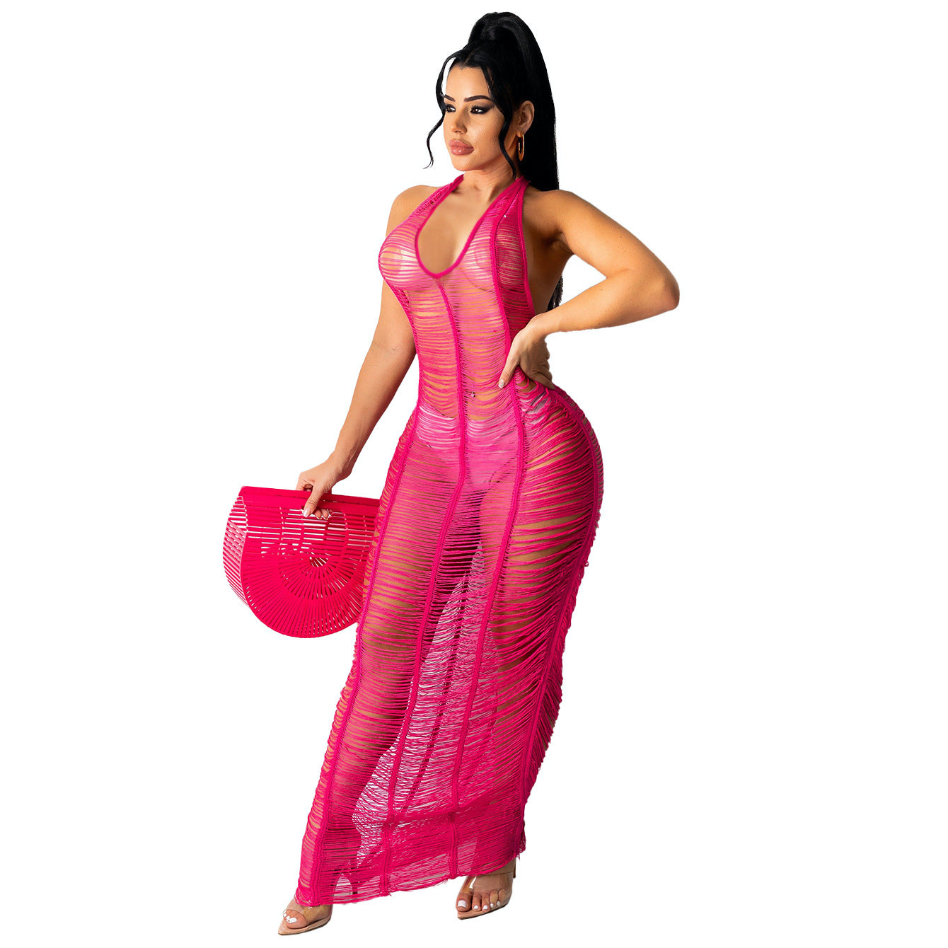V Shaped Gianna Resort Dress (Pink)