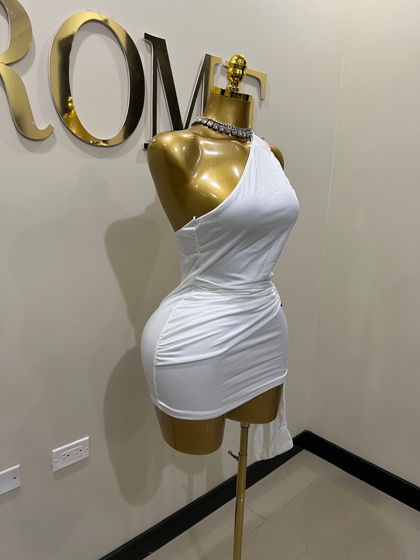 Angle Super Mini Allegra Dress (White)