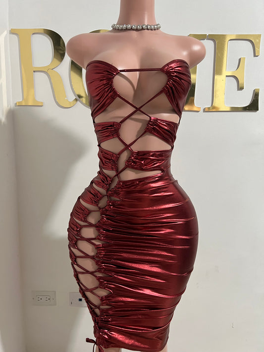 Lexy Laced Dress (Wine-Red)