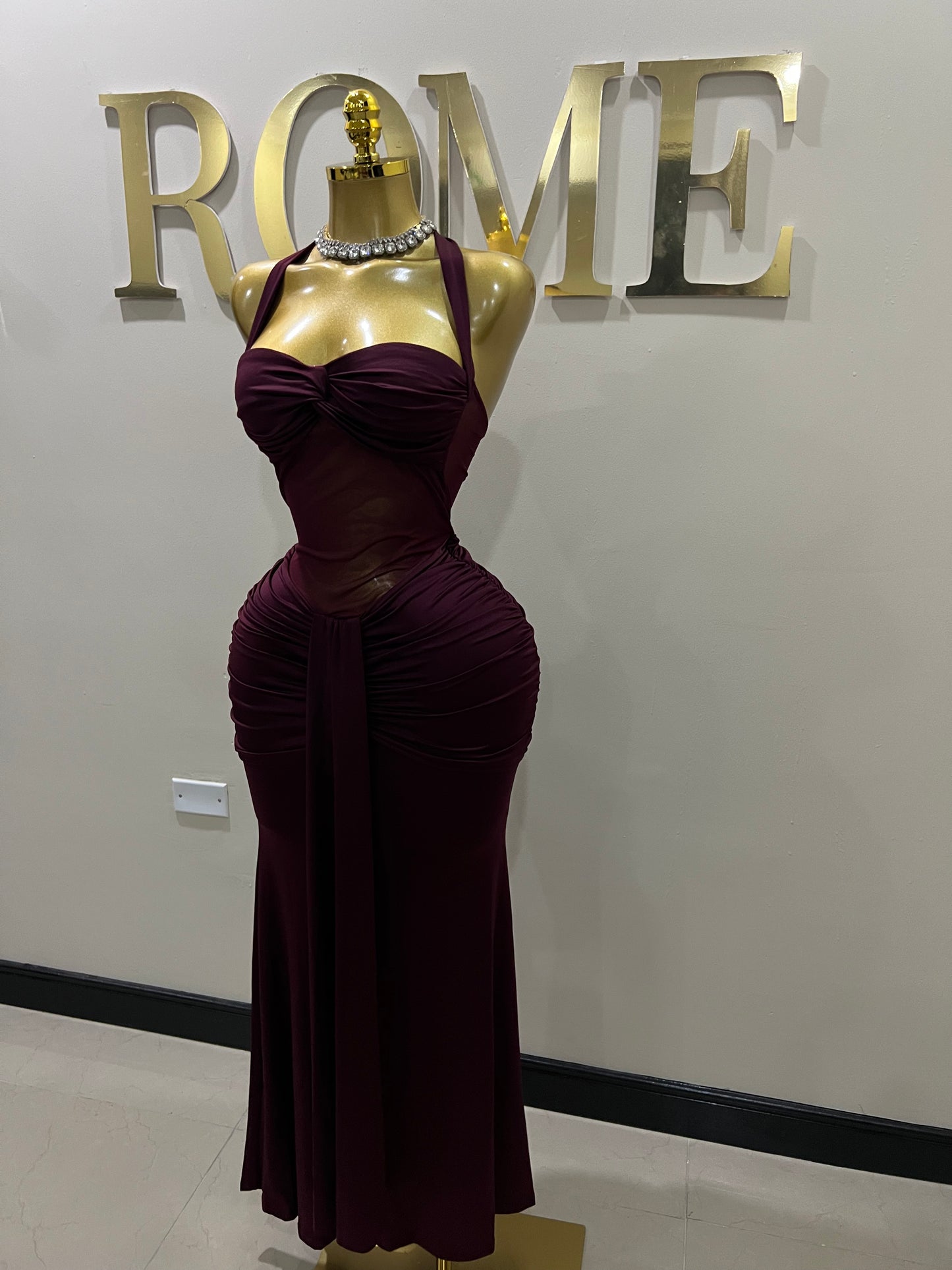 Sweetheart Nara Dress (Burgundy)