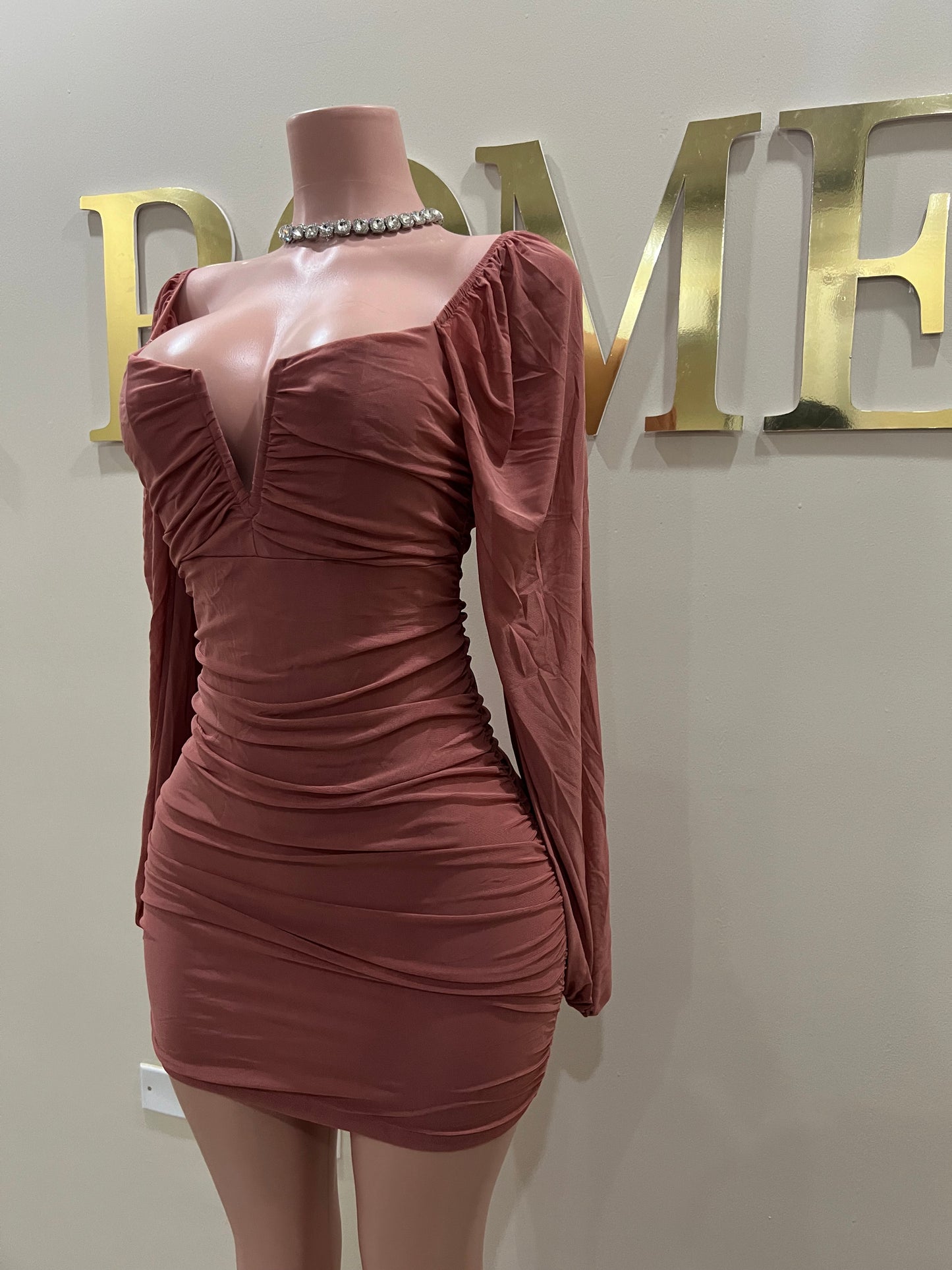 Aubrey Dress (Brick Red)