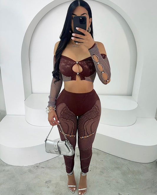 Swan Tights Set (Brown)